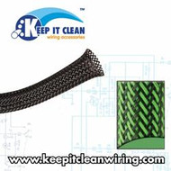 5/8" Green and Black Ultra Wrap Wire Loom - 10 Feet