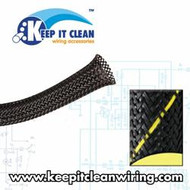 1/8" Black and Yellow Thin Strip Ultra Wrap Wire Loom - 10 Feet