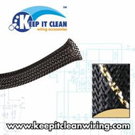1/8" Black and Gold Thin Strip Ultra Wrap Wire Loom - 10 Feet