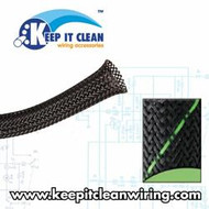 5/8" Black and Green Thin Strip Ultra Wrap Wire Loom - 10 Feet