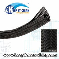 1" Black Ultra Split Wrap Wire Loom - 1 Foot