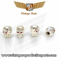 Set of 4 Chrome Skull Valve Caps