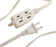 Axis - 3-Outlet White Indoor Extension Cord, 6ft