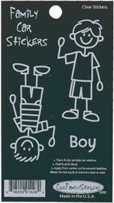 Cool Family Auto Stickers Boy 3 x 5.5 inch Case Pack 10