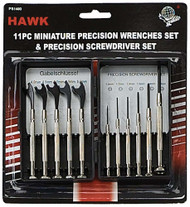 11pc Precision Carbon Steel Screwdriver & Wrenches Set - 6 Flat, 5 Wrenches With A Storage Case :  ( Pack of  1 Pc )