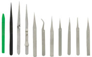 11 Piece Professional Tweezer Set, Including plastic :  ( Pack of  1 Pc )