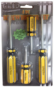 Grid 4 Piece Set of Slotted & Phillips Screwdrivers :  ( Pack of  1 Pc )