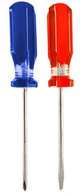 2 Piece Set Of 4.25" Screwdrivers, Slotted And Phillips, Nickel Plated High Carbon Steel :  ( Pack of  1 Pc )