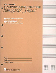 Guitar Tablature Manuscript Paper - Standard