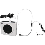 50 Watts Portable, USB Waist-Band Portable Pa System With A Headset Microphone - White