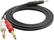 Pyle-Pro - 12-Gauge, 3.5mm Male Stereo to Dual .25'' Male Mono Y-Cable Adapter, 6ft