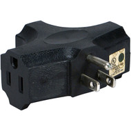 Black 3-Outlet 3-Prong AC Plug