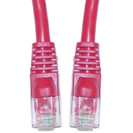 Cat 6a Red Ethernet Patch Cable, Snagless / Molded Boot, 500 MHz, 5 foot