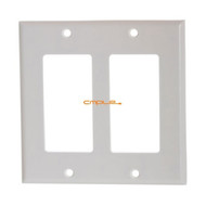 Cmple White Decora Flush Wall Plate - 2 Gang