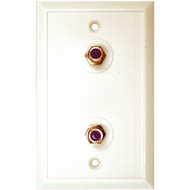 EAGLE ASPEN 500270 3GHz Wall Plate with Dual Connectors (RG6; Ivory)