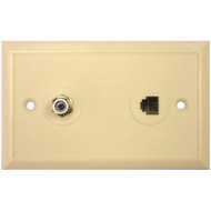 EAGLE ASPEN 500276 3 GHz Wall Plate with F-81 Connector & Phone Jack (Ivory)
