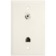 EAGLE ASPEN 500277 3 GHz Wall Plate with F-81 Connector & Phone Jack (White)