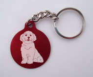 Laser-Etched Maltese Key Chain (Blue Circle Maltese Key Chain)
