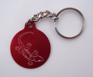 Laser-Etched Gecko Key Chain (Purple Circle Gecko Key Chain)