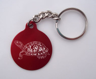 Laser-Etched Turtle Key Chain (Purple Circle Turtle Key Chain)