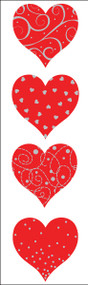 Red and Silver Heart Mrs. Grossman's Stickers