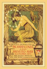 Public Company for Incandescent Lighting by Gas (Framed 20" x 30" paper poster.)