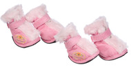 Fashion Plush Premium Fur-Comfort Suede Supportive Pet Shoes - Pink (Medium)