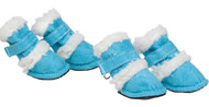 "Shearling ""Duggz"" Pet Shoes - Blue & White" (Large)