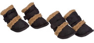 "Shearling ""Duggz"" Pet Shoes - Black & Brown" (Small)