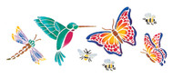 Butterflies &amp; More Decorative Stencil - 5.25" x 13