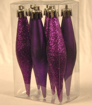 6 PK 6" Purple Smooth Finial Ornaments