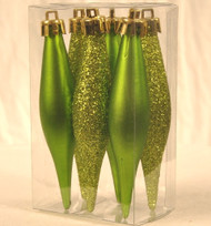 6 PK 6" Lime Green Smooth Finial Ornaments