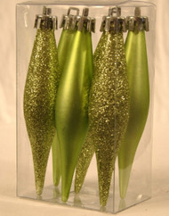 6 PK 6" Aqua Smooth Finial Ornaments