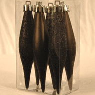 6 PK 6" Black Smooth Finial Ornaments