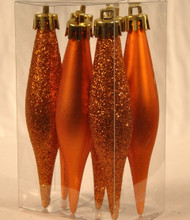 6 PK 105MM Plastic Finials Glister Matte Orange
