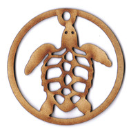 Turtle with frame 3 inch wooden bead/ornament