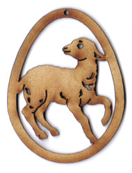 Easter Egg with Lamb 3 inch wooden bead/ornament
