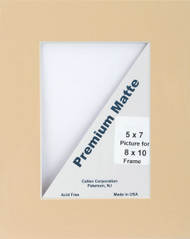 Photo Mat 8"X10" Single Hand-Cut W/Bevel Edge-Beige W/White Core