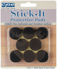 Stick-It Foam Protective Pads 1" 16/Pkg-Black