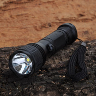 New 30LM 1 x AA Battery White Light Outdoor LED Flashlight - Black