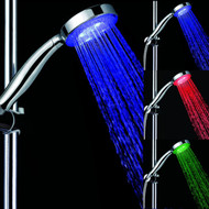 7 Colors Streamlined Temperature Controlled LED Light Top Spray Shower Head Bathroom Showerheads with Chrome Coated
