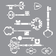 Americana Decor Stencil 12"X12"-Vintage Keys