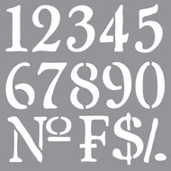 Americana Decor Stencil 12"X12"-Olde World Numbers