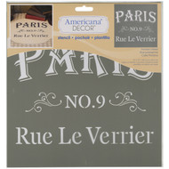 Americana Decor Stencil 12"X12"-Parisian Street