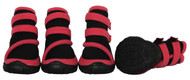 Performance-Coned Premium Stretch Supportive Pet Shoes - Set Of 4 - Black/Pink (Large)