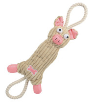 Jute And Rope Plush Pig - Pet Toy- Pink