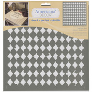 Americana Decor Stencil 12"X12"-Distressed Harlequin
