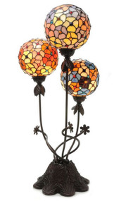 Warehouse of Tiffany Spherical Luminaria 3-light Table Lamp