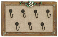 Wooden Frame Unique Floral Art Hook Wall Panel
