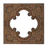 Decorative Rustic Brown 10" square framed Wall mirror - Feather Design